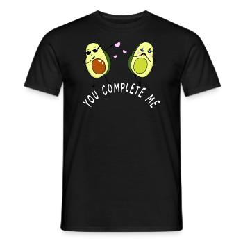 Avocado Pair | You complete me - Men's T-Shirt - black - Front - AI Model Male 178 light (178cm)