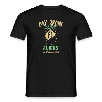 Mon cerveau est composé à 95% d’extraterrestres Conspiration d’OVNI - T-shirt homme - noir - Devant - AI Model Male 178 light (178cm)