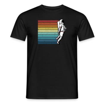 Retro Taikonaut Cosmonaut Spaceship Spaceman - Men's T-Shirt - black - Front - AI Model Male 178 light (178cm)