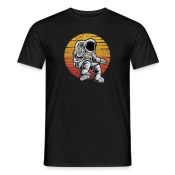 Cosmonaute Rétro Vaisseau Spatial Taikonaut Spaceman - T-shirt homme - noir - Devant - AI Model Male 178 light (178cm)
