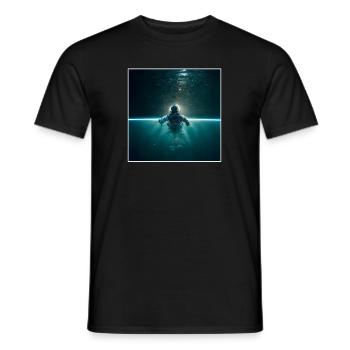 Taikonaut, Cosmonaut, Spaceship, Spaceman - Men's T-Shirt - black - Front - AI Model Male 178 light (178cm)