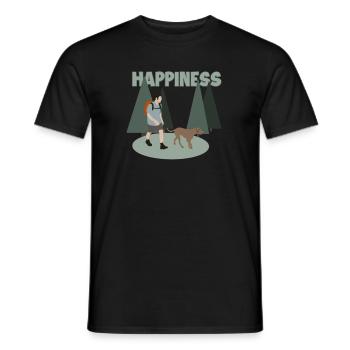 Happiness Hiking Trekking Bergwandern Wanderer - Männer T-Shirt - Schwarz - Vorne - AI Model Male 178 light (178cm)