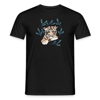 Baby Tiger Raubkatze Königstiger Wildkatze - Männer T-Shirt - Schwarz - Vorne - AI Model Male 178 light (178cm)