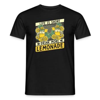 La vie est courte boire plus de limonade limonade - T-shirt homme - noir - Devant - AI Model Male 178 light (178cm)