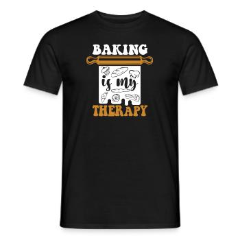 La pâtisserie est ma thérapie Boulangerie Chef pâtissier - T-shirt homme - noir - Devant - AI Model Male 178 light (178cm)