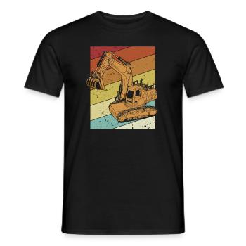 Retro Excavator Seilbagger Raupenbagger - Männer T-Shirt - Schwarz - Vorne - AI Model Male 178 light (178cm)