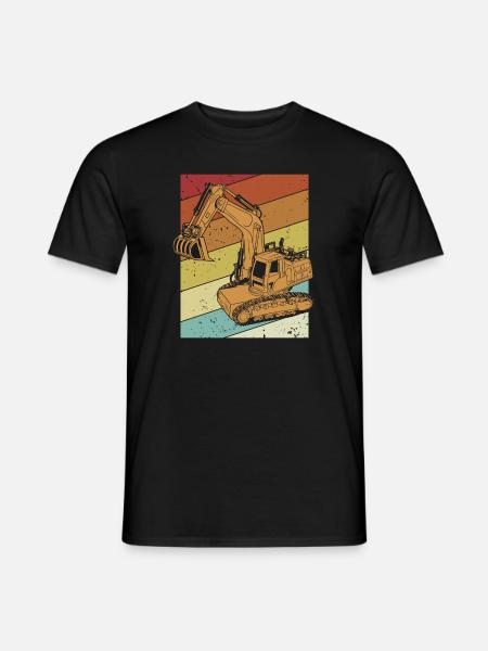 Retro Excavator Seilbagger Raupenbagger - Männer T-Shirt - Schwarz