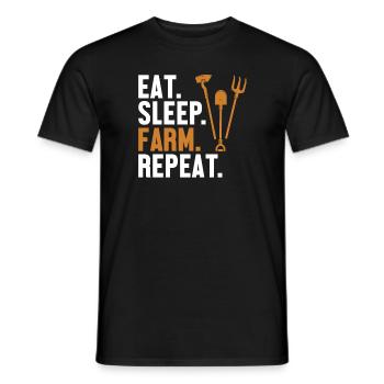 Eat Sleep Farm Repeat Agriculture Organic Farmer - Men's T-Shirt - black - Front - AI Model Male 178 light (178cm)