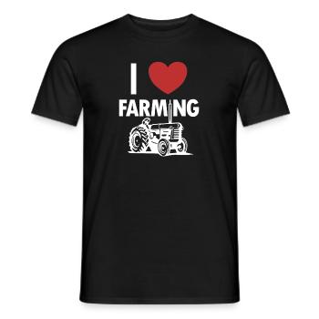 I love Farming Organic Farmer Farmer Farming - Men's T-Shirt - black - Front - AI Model Male 178 light (178cm)