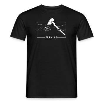 Michelangelo Création d’Adam Farming Bauer - T-shirt homme - noir - Devant - AI Model Male 178 light (178cm)