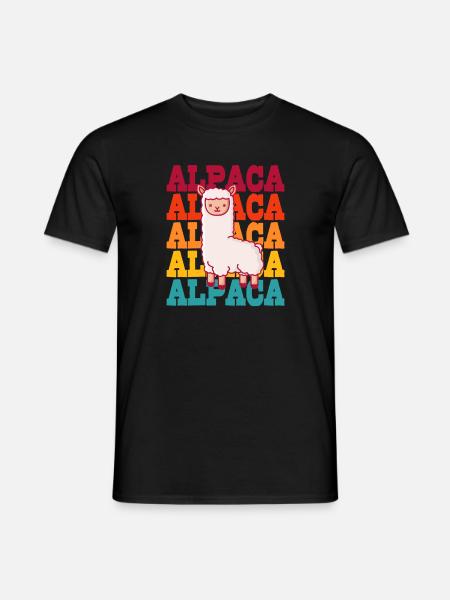 Alpaca Lama Huacaya Pako Alpakazüchter Alpaka - Männer T-Shirt - Schwarz