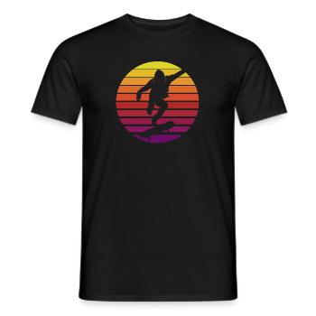 Retro Skaterboy Skatepark Skatergirl Skater - Men's T-Shirt - black - Front - AI Model Male 178 light (178cm)