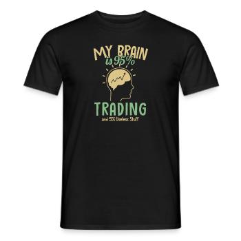 My Brain is 95% Trading Aktienmarkt Trader Börse - Männer T-Shirt - Schwarz - Vorne - AI Model Male 178 light (178cm)