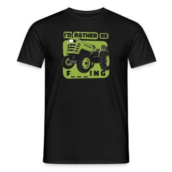 I'd rather be farming organic farmer farmer - Men's T-Shirt - black - Front - AI Model Male 178 light (178cm)