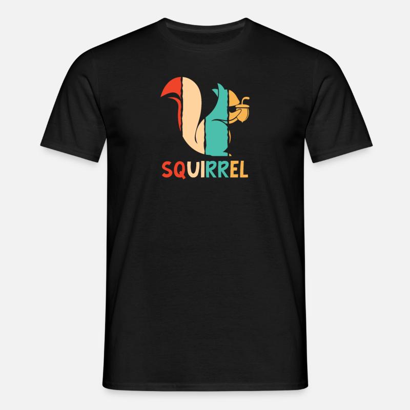 Retro Grauhörnchen Squirrel Fuchshörnchen - Männer T-Shirt - Schwarz