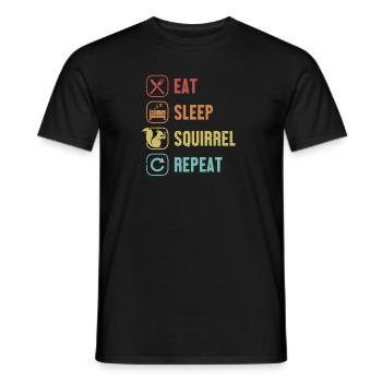 Eat Sleep Squirrel Repeat Squirrel Grey Squirrel - Men's T-Shirt - black - Front - AI Model Male 178 light (178cm)