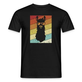 Pako Lama Alpaga Alpaga Éleveur Alpaga - T-shirt homme - noir - Devant - AI Model Male 178 light (178cm)