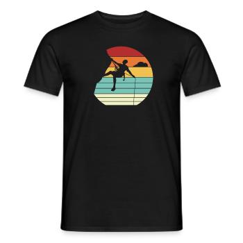 Retro Speedklettern Alpinklettern Sportklettern - Männer T-Shirt - Schwarz - Vorne - AI Model Male 178 light (178cm)