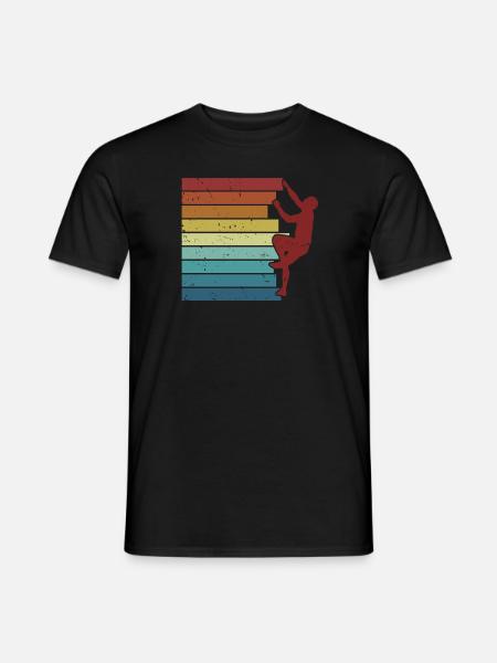 Retro Bouldern Speedklettern Sportklettern - Männer T-Shirt - Schwarz