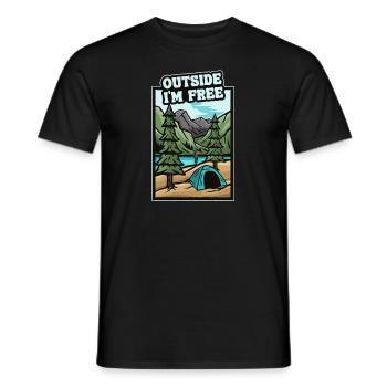 À l’extérieur Je suis libre camping tentes glamping - T-shirt homme - noir - Devant - AI Model Male 178 light (178cm)