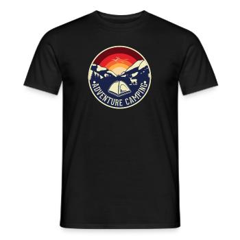 Adventure Camping Glamping Campsite Tents - Men's T-Shirt - black - Front - AI Model Male 178 light (178cm)
