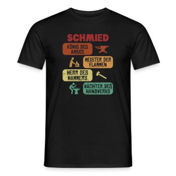 König Meister Herr Wächter Forging Kunstschmied - Männer T-Shirt - Schwarz - Vorne - AI Model Male 178 light (178cm)