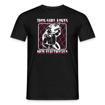 Cette fille aime son électricien ingénieur électricien - T-shirt homme - noir - Devant - AI Model Male 178 light (178cm)