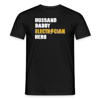 Mari Papa Électricien Héros Ingénieur électricien - T-shirt homme - noir - Devant - AI Model Male 178 light (178cm)