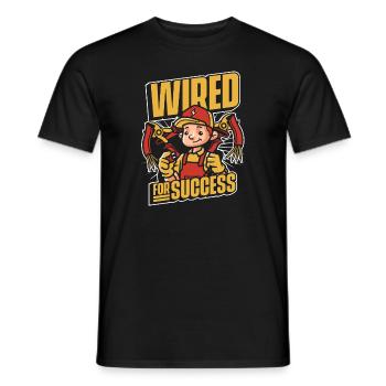Wired For Success Electronics Technician Electrical Engineer - Men's T-Shirt - black - Front - AI Model Male 178 light (178cm)