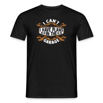 I Can't I Have Plans In The Garage Master Cars - Men's T-Shirt - black - Front - AI Model Male 178 light (178cm)