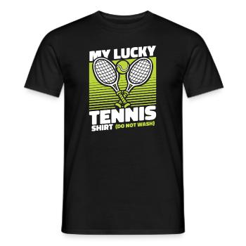 My Lucky Tennis Apparel Tennisspieler - Männer T-Shirt - Schwarz - Vorne - AI Model Male 178 light (178cm)