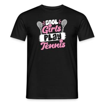 Cool Girls Play Tennis Tennis Player - Men's T-Shirt - black - Front - AI Model Male 178 light (178cm)