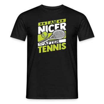 I Am Nicer After Tennis Tennisspieler - Männer T-Shirt - Schwarz - Vorne - AI Model Male 178 light (178cm)