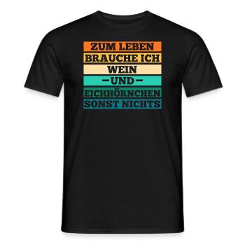 Wein Eichhörnchen - Männer T-Shirt - Schwarz - Vorne - AI Model Male 178 light (178cm)