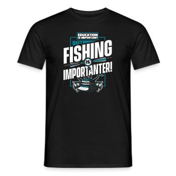 Education Is Important But Fishing Is Importanter - Männer T-Shirt - Schwarz - Vorne - AI Model Male 178 light (178cm)