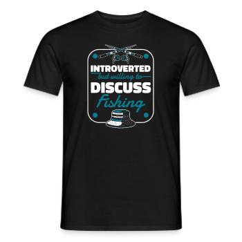 Introverted But Willing To Discuss Fishing Angler - Männer T-Shirt - Schwarz - Vorne - AI Model Male 178 light (178cm)