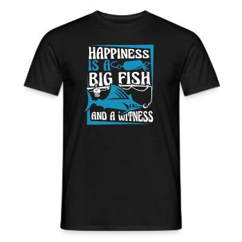 Happiness Is A Big Fish And A Witness - Men's T-Shirt - black - Front - AI Model Male 178 light (178cm)