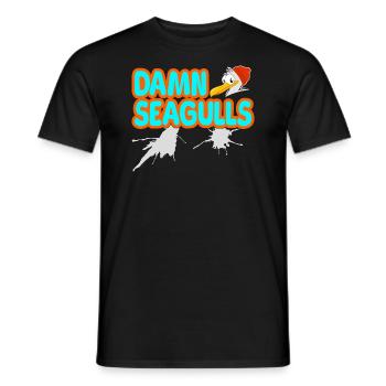 Damn Seagulls Funny Sailor Captain Saying - Men's T-Shirt - black - Front - AI Model Male 178 light (178cm)
