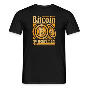 Bitcoin Mon plan de retraite Crypto Crypto-monnaie - T-shirt homme - noir - Devant - AI Model Male 178 light (178cm)