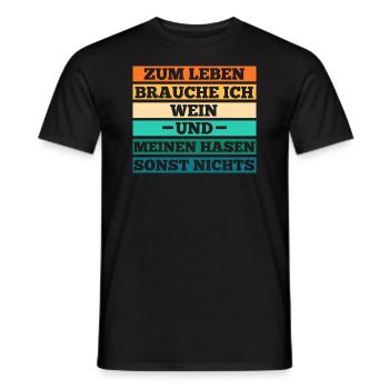 Wein Kaninchen Hase - Männer T-Shirt - Schwarz - Vorne - AI Model Male 178 light (178cm)
