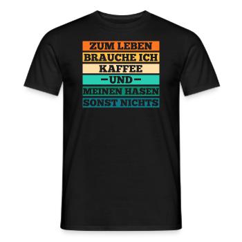 Kaffee Kaninchen Hase - Männer T-Shirt - Schwarz - Vorne - AI Model Male 178 light (178cm)