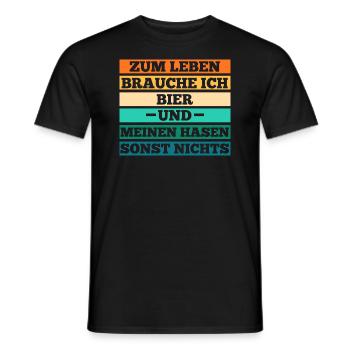 Bier Kaninchen Hase - Männer T-Shirt - Schwarz - Vorne - AI Model Male 178 light (178cm)
