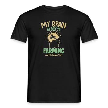 Mon cerveau est à 95% Agriculture Agriculteur Agriculture - T-shirt homme - noir - Devant - AI Model Male 178 light (178cm)