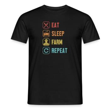 Eat Sleep Farm Repeat Organic Farmer Farmer - Men's T-Shirt - black - Front - AI Model Male 178 light (178cm)