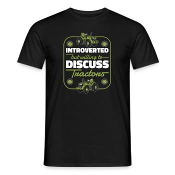 Introverti mais prêt à discuter des tracteurs Bauer - T-shirt homme - noir - Devant - AI Model Male 178 light (178cm)