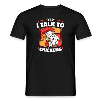 Oui, je parle à l’élevage de poulets - T-shirt homme - noir - Devant - AI Model Male 178 light (178cm)