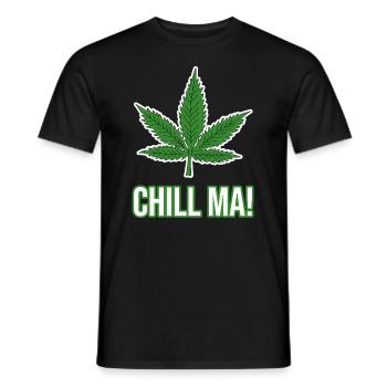 Hanfblatt Chill ma Cannabis Kiffen - Männer T-Shirt - Schwarz - Vorne - AI Model Male 178 light (178cm)