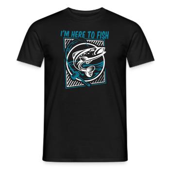 I'm Here To Fish, Spin Fisherman, Deep Sea Angler, Angler - Men's T-Shirt - black - Front - AI Model Male 178 light (178cm)