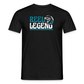 Reel Legend Fliegenfischer Spinnfischer - Männer T-Shirt - Schwarz - Vorne - AI Model Male 178 light (178cm)