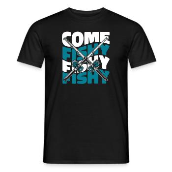 Come Fishy Fishy Fishy Fliegenfischer - Männer T-Shirt - Schwarz - Vorne - AI Model Male 178 light (178cm)